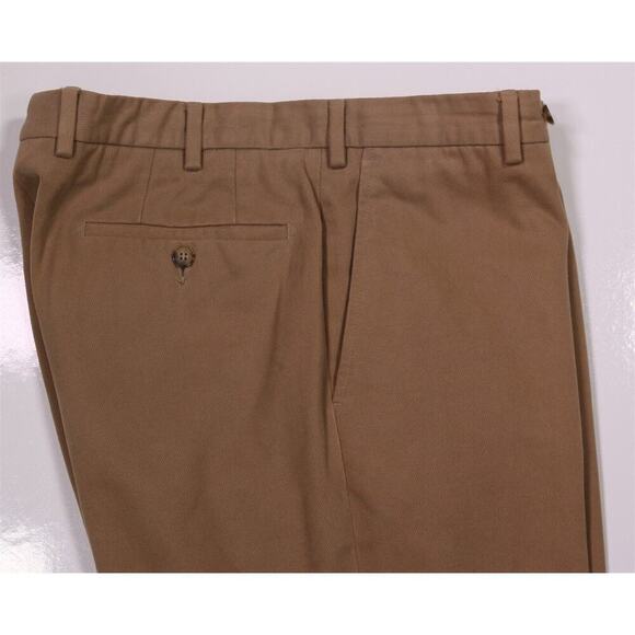 GTA il Pantalone Tan Flat Front Cotton Knit Twill Chino Pants 32x28 - Picture 2 of 8